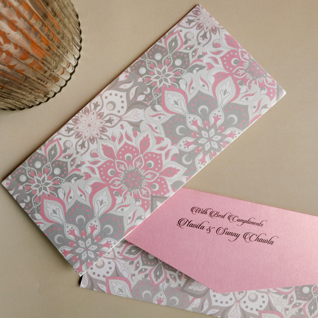 Pink Floral Mandala Set of Money Envelopes