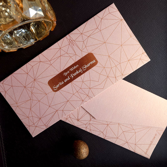 Pink & Gold Geometric Lines Set of Money Envelopes