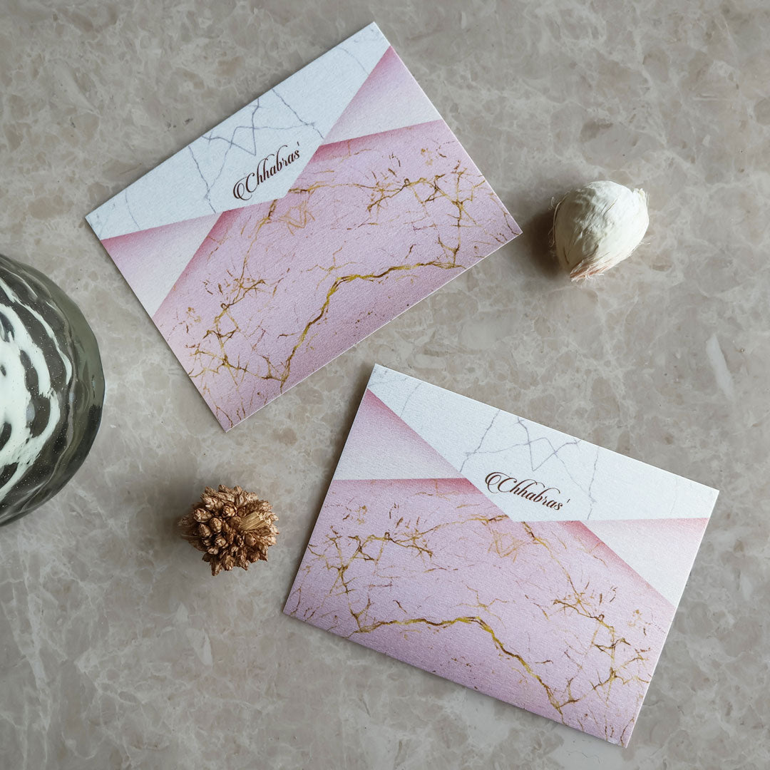 Pink & White Marble Texture Set of Gift Tags