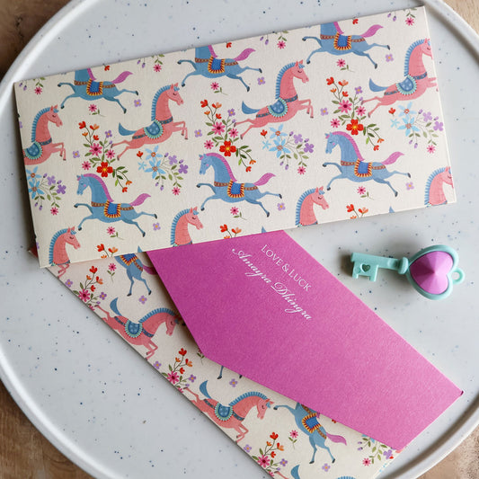 Pretty Floral Unicorn Money Envelope