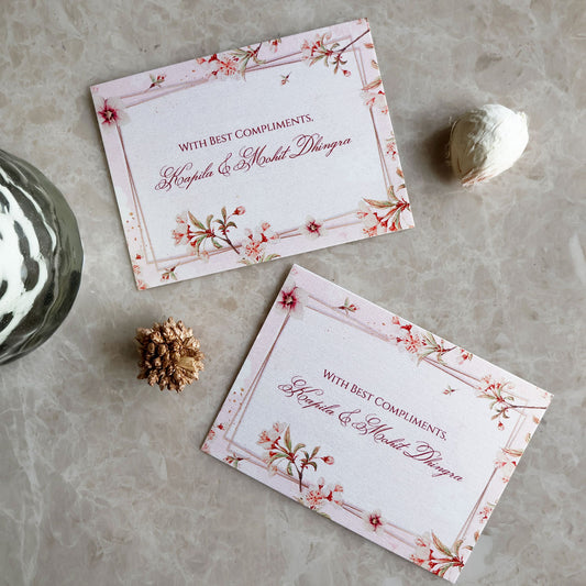 Pretty Pink Floral Border Set of Gift Tags