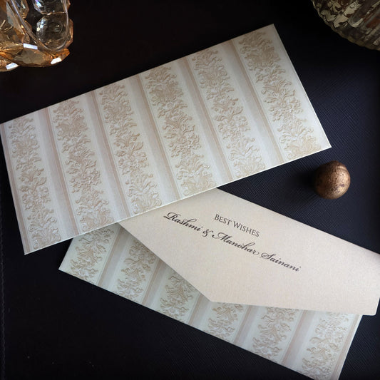 Royal Grey Ivory Damask Set of Money Envelopes