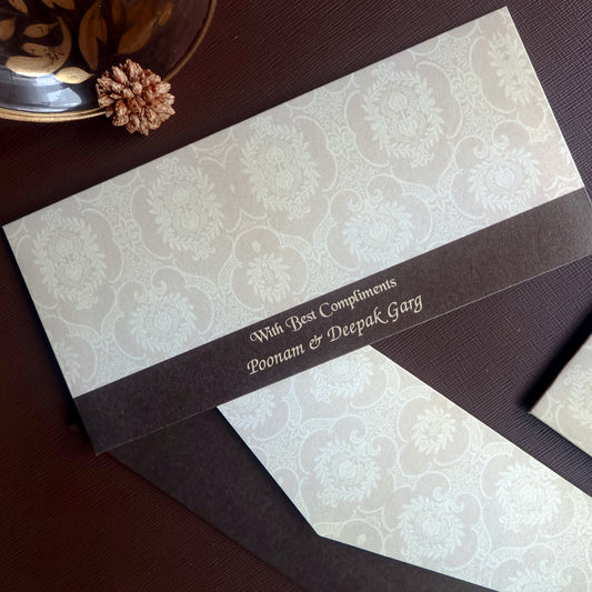 Shades of Brown Damask Set of Money Envelopes