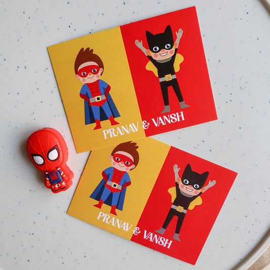 Superhero Sibling Set of Gift Tags