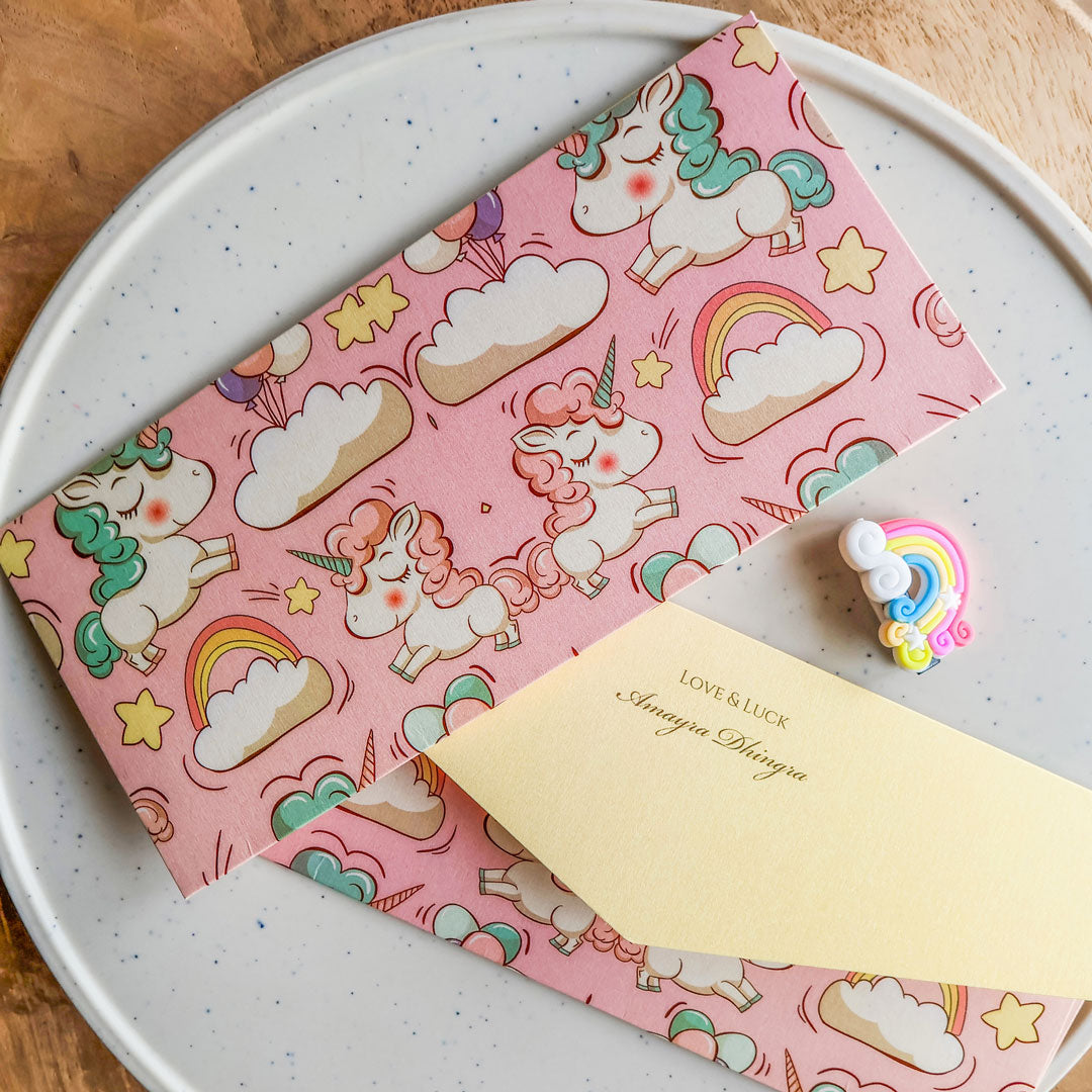 Unicorn Balloon Money Envelope