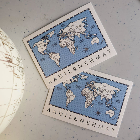 World Map Set of Gift Tags