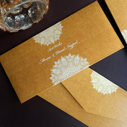 Yellow Textured Art Set of Money Envelopes